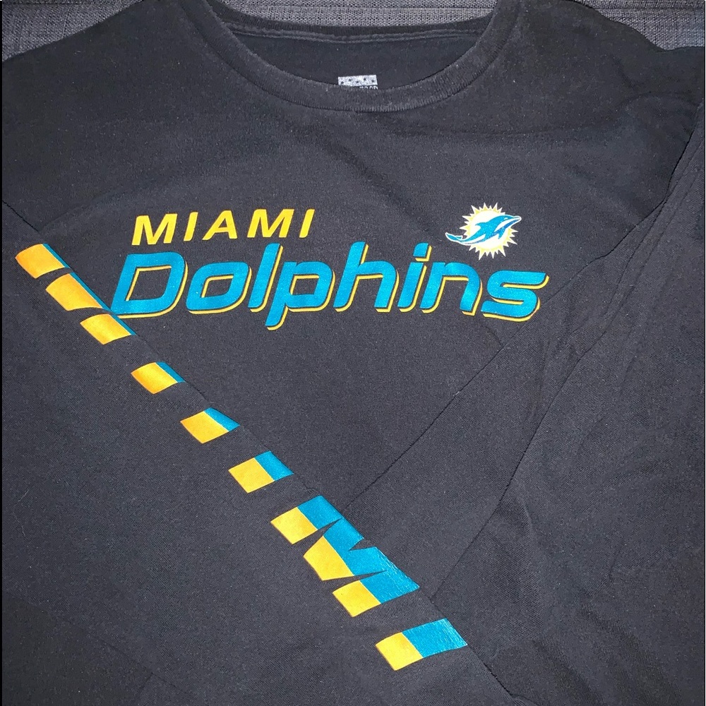 Miami Dolphins Logo T-shirt | Grey | Long Sleeve | XL